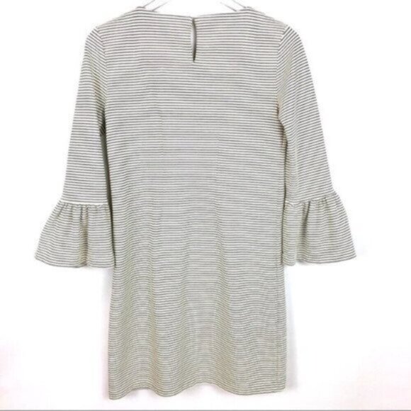 J. Crew | Women's White & Black Stripe Bell Sleeve Shift Dress Size XS - Picture 4 of 4